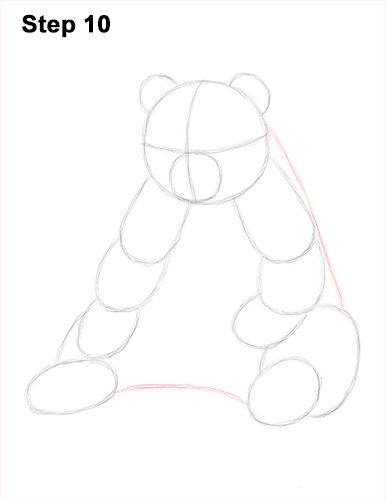 Sitting Panda Drawing, Sitting Bear Drawing, How To Draw Panda, Draw Panda, Draw A Panda, Panda Sitting, Panda Bear Art, Fat Panda, Cute Panda Drawing