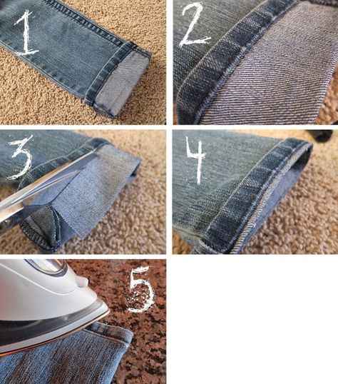 Sew Ins, Diy Clothes Crop Top, Tips Menjahit, Hemming Jeans, Sewing Hems, Sewing Jeans, Original Hem, Invisible Stitch, Hand Sewing Projects