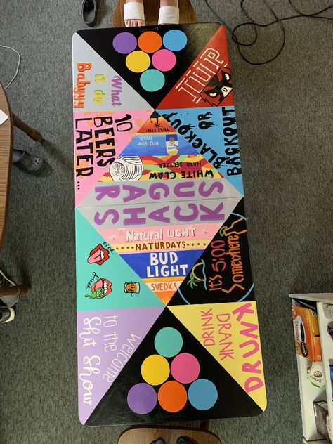 Beer Pong Table Painted Funny, Beer Pong Table Painted Ideas Funny, Funny Beer Pong Table, Table Painted Ideas, Funny Pong Table Painted College, Pong Table Painted Ideas, Beer Pong Table Painted Ideas, Birthday Cakes Black, Painted Beer Pong Table