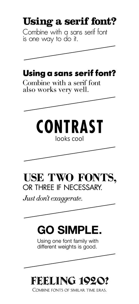 Simple Rules for Combining Fonts  (cr : gregorkaurindesign.com) Combining Fonts, Pairing Fonts, Typography Rules, Font Pairings, Font Combinations, Design Theory, Font Inspiration, Graphic Design Fonts, Learning Graphic Design