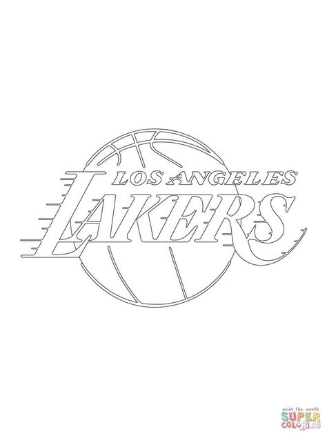 Lakers Svg Free, Lakers Logo Tattoo, Lakers Tattoo Ideas, Basketball Coloring Pages, Los Angeles Lakers Logo, Lakers Logo, Logo Outline, Logo Drawing, Bola Basket