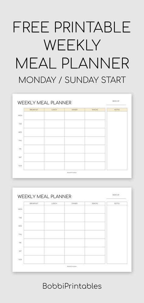 Week Planer, Printable Weekly Meal Planner, Meal Planning Printable Weekly, Menu Sans Gluten, Free Meal Planner, Meal Planner Printable Free, Weekly Meal Planner Template, Weekly Meal Planner Printable, Meal Planner Template