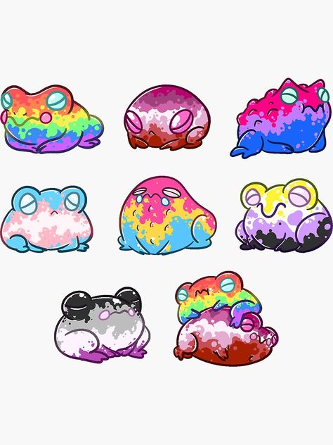 Frogs, Animals, Pride Frog, Frog Sticker, Sticker Sheet, Gay Pride