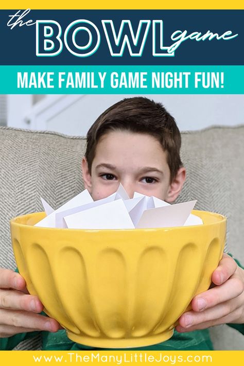 Need new ideas for family game night? You’ll love “The Bowl Game”…a family favorite that’s quick to learn, easy to adapt for all ages, and quite possibly ridiculous! Family Game Night Ideas For All Ages, Best Games For Family Game Night, Games For Adult Game Night, Family Game Night Theme, Rob Your Neighbor Game Ideas, Family Home Evening Ideas For Adults, Family Gatherings Ideas, Game Night Foods Hosting, Family Night Activities At Home