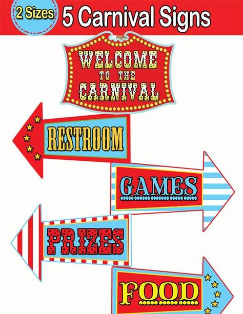 Carnival Game Signs, Carnival Printables, Vintage Carnival Games, Carnival Signs, Carnival Baby Showers, Fall Carnival, Carnival Birthday Party Theme, Diy Carnival, Carnival Decorations