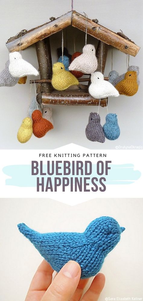 Sweet Little Birds Free Knitting Patterns Knitting Projects Free, Crochet Bird Patterns, Small Knitting Projects, Knitted Toys Free Patterns, Bird Free, Animal Knitting Patterns, Crochet Birds, Knitting Patterns Toys, Knitted Animals