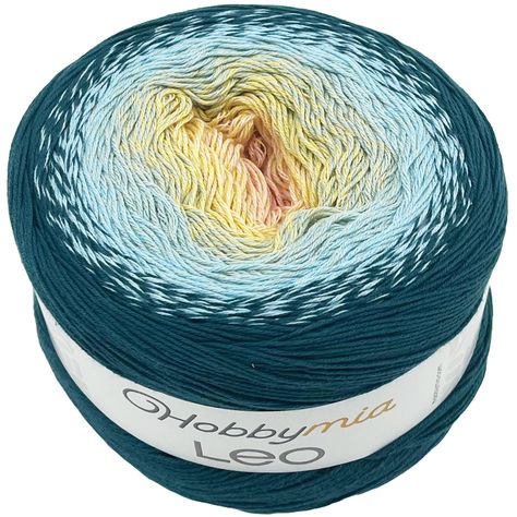 PRICES MAY VARY. Product Info: Estimated Weight: 250gr / 8.81oz - Estimated Length: 1000m / 1094yds - Thickness: 1mm - Yarn Weight: No:1 - Super Fine, Sock, Fingering Weight Yarn - Yarn Composition: 55% Cotton & 45% Polyacrylic Color Family Info: 11270 - Multicolored - Sea Green, Cyan, Yellow - Recommendations: Needles: 2.5mm (US 2) Hooks: 3mm (US C-2) - Washing: Max. 40 centigrade / 104 fahrenheit. HobbyMia Leo perfect for: Shawl, gloves, cardigans, vests, beanies, tablecloths, scarves, bags an Leo Cake, Gradient Yarns, 1 Cake, Winter Shawl, Sport Weight Yarn, Baby Hats Knitting, Yarn Projects, Winter Cozy, Yarn Art