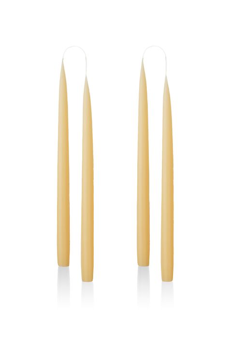 Elegant long candles in soft tones of yellow is a true harbinger of spring.  In the refined yellow colour, the candles are perfect for the Easter table covered with the EASTER design nby Bodil Bødtker-Næss, where they for sure will create be a beautiful and aesthetic addition to the table setting.   The candles are solid-dyed and crafted from top quality 100% fully refined paraffin wax with a burn time of 15 hours.   #georgjensendamask #homedecor #everydayluxury Easter Tablecloth, Hand Dipped Candles, White Candle Sticks, Long Candles, Yellow Candles, Lemon Candle, Elegant Candles, Yellow Colour, Festive Tables