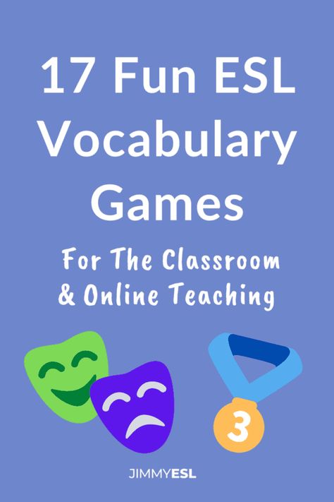 17 Fun ESL Vocabulary Games to Teach Kids and Adults Esl Vocabulary Activities, Esl Vocabulary Games, Vocabulary Games For Kids, Teach English To Kids, Esl Teaching Resources, English Activities For Kids, Esl Vocabulary, Teaching Vocabulary, Esl Lesson Plans