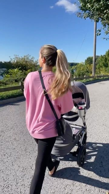 Active Mom Aesthetic, Mom Walking Baby In Stroller Aesthetic, Mom Era Aesthetic, Fitness Mom Aesthetic, Stroller Walk Aesthetic, Fit Mom Aesthetic, Walks With Baby, Stay At Home Mom Aesthetic, Mom Life Aesthetic