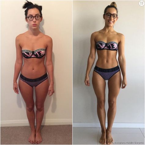 Avant/après de Madalin Frodsham, blogueuse fitness : sauriez-vous deviner ce qu'elle a changé entre les deux photos ? Yoga Photography, Body Motivation, Diet Motivation, Transformation Du Corps, Transformation Fitness, Body Inspiration, Fitness Transformation, Transformation Body, Fitness Inspo