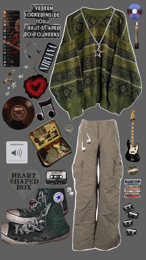 💿OUTFIT INSPO💿 Cool Band Outfits, Clothing Style Boards, Dark Academia Outfit Vintage, Library Aesthetic Outfit Summer, Outfits With Brown Flannel, Star Core Outfits, Cold Weather Grunge Outfits, 90s Grunge Outfits Women, Nerd Outfit Ideas
