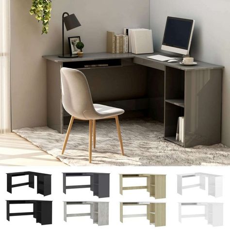 Study Table Ideas L Shaped, Corner Study Table Ideas Modern, L Shape Study Table Design, Corner Study Table Ideas, L Shaped Study Table, Corner Study Table, Corner Computer Table, Modern Corner Desk, Computer Table Design