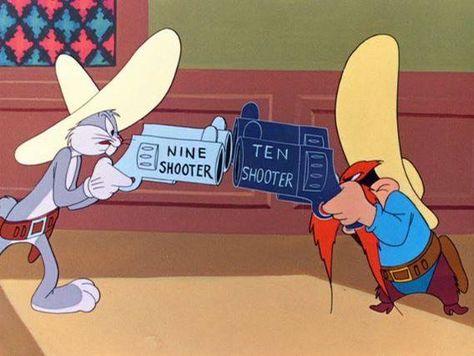 Looney Tunes bigger guns!! Dirty Harry only needed 6!!! Humour, Warner Brothers Cartoons, Pink Panther Cartoon, Tex Avery, Best Cartoons Ever, Yosemite Sam, School Cartoon, Old School Cartoons, Looney Tunes Characters