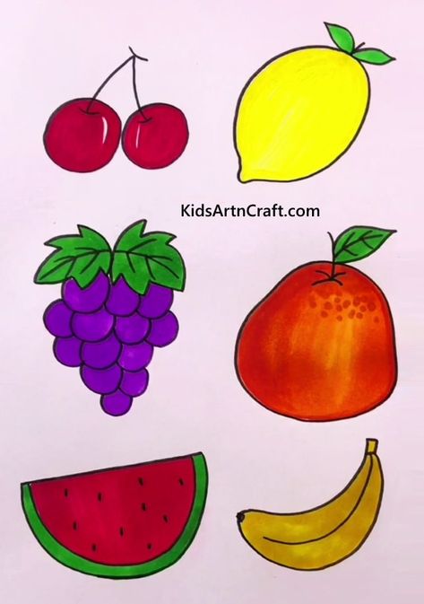 Easy Fruit & Vegetable Drawings For Kids Check more at https://www.kidsartncraft.com/easy-fruit-vegetable-drawings-for-kids/ Kawaii, Vegetables Drawing Easy, Fruits Drawing Easy, Vegetable Drawing For Kids, Fruits Drawing For Kids, Fruit Drawing For Kids, Boarders Designs, Vegetable Drawings, Boarders Designs For Projects