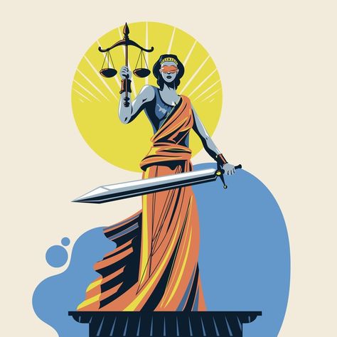 God of justice femida or themis | Premium Vector #Freepik #vector Lady Of Justice, Mythology Poster, God Of Justice, Justice Symbol, Lady Justice Statue, Justice Statue, Lady Justice, Law And Justice, Vertical Poster