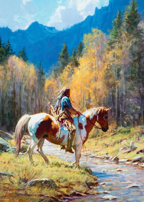 Autumn - Western Fine Art Auction Arizona | Scottsdale Art AuctionWestern Fine Art Auction Arizona | Scottsdale Art Auction Native American Quotes, Arte Cowboy, Native American Horses, Western Artwork, Native American Warrior, Native American Paintings, Wilde Westen, Fur Trade, Native American Pictures