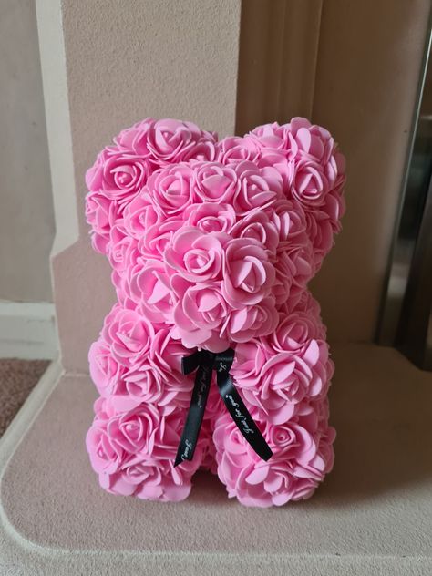 Pink Rose Teddy Bear, Rose Teddy Bear Flower Diy, Pink Rose Bear, Rose Bear Diy, Diy Rose Bear, Teddy Bear Roses, Roses Teddy Bear, Rose Teddy Bear Flower, Teddy Bear Flowers