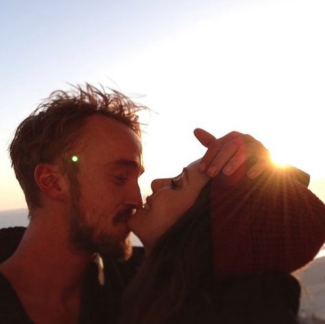 Tom Felton Jade Gordon, Tom Felton And Jade Olivia, Tom Felton Jade Olivia, Jade Olivia, Tom Felton Emma Watson, Forehead Kiss, Matthew Lewis, Maternity Photography Couples, Draco And Hermione