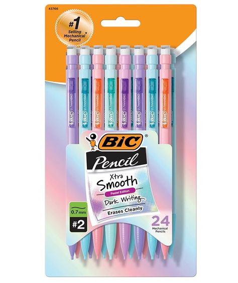 Bic Mechanical Pencils Pastel, Pastel Mechanical Pencils, Dark Writing, Bic Mechanical Pencils, Bic Pencils, Cute Pencils, Stationary Pal, Middle School Supplies, School Wishlist