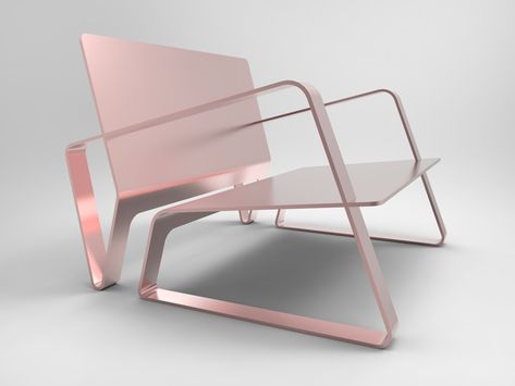 Copper one-sheet chair cool interiordesign rendering render product branding sheet metal design furniture design furniture industrialdesign chair productdesign product Metal Sheet Products, Sheet Metal Chair, Metal Furniture Design Modern, Metal Product Design, Metal Chair Design, Branding Sheet, Sheet Metal Furniture, Bamboo Chair Design, Industrial Chair Design