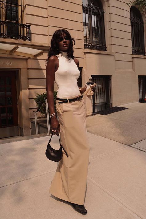 Summer Slip Dress, Nyc Fashion Week, Fall Transition Outfits, Fashion Week Outfit, Basic White Tee, Elegant Coats, Fall Transition, Wear Crop Top, Transition Outfits