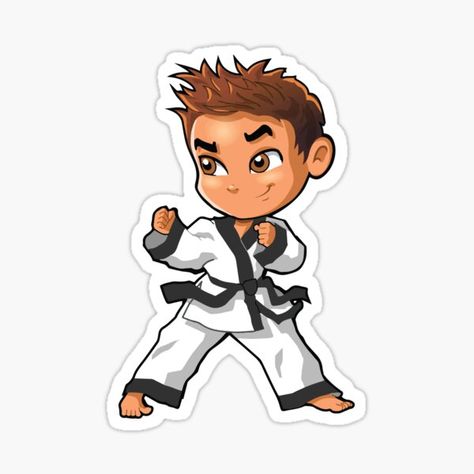 Pegatinas: Taekwondo | Redbubble Hapkido, Bday Illustration, Judo Cake, Karate Stickers, Karate Design, The Karate Kid 1984, Cute Cartoon Characters, Gifts For Your Sister, Chibi Drawings