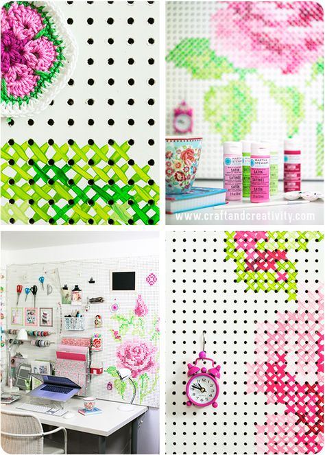 Painted Pegboard, Molduras Vintage, Pegboard Organization, Dream Craft Room, Craft Room Design, Sewing Room Organization, Sewing Space, Office Crafts, Craft Room Storage