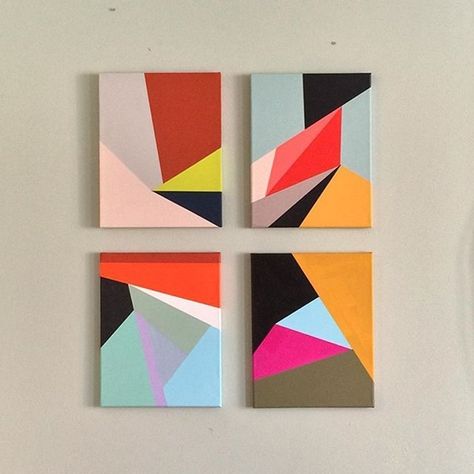 Simple Canvas Paintings, Soyut Sanat Tabloları, Abstract Geometric Art, Geometric Painting, Tableau Art, Geometric Wall Art, Mini Canvas Art, Beginner Painting, Painting Art Projects