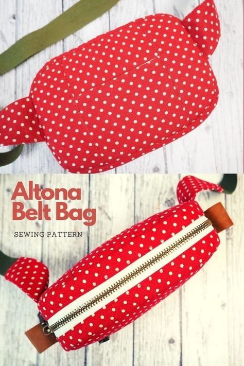 Altona Belt Bag sewing pattern. This is a combo bag and purse and it has some built-in card slots plus a handy coin pocket so that you really can leave all of your other bags and wallets at home. This is one of those little bags (pouches?) that slings low around the hips and provide a secure and hands-free carriage of our essentials. Fanny pack sewing pattern. Bum bag sewing pattern. SewModernBags Couture, Lululemon Belt Bag Sewing Pattern, Belt Pouch Pattern Sewing, Lululemon Belt Bag Pattern, Small Bags To Sew Free Pattern, Belt Bag Diy Sewing Projects, Belt Bag Sewing Pattern Free, Belt Bag Pattern Sewing, Sew Belt Bag