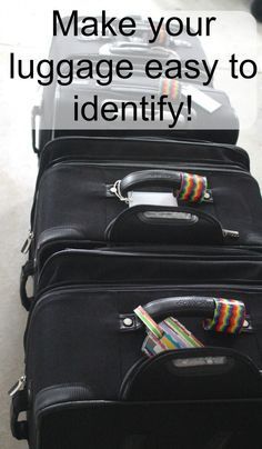 Mark your suitcases this way. Easy to identify luggage! Cricut Suitcase Ideas, Luggage Identifiers Ideas, Packing Hacks Travel Suitcases, Packing Hacks Travel, Luggage Tags Diy, Hawaii Trip Planning, Luggage Identifiers, Luggage Ideas, Travel Suitcases