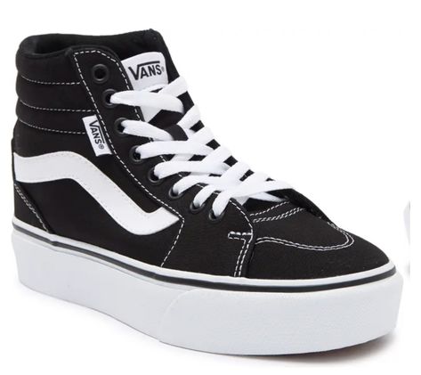 Platform Vans under $65 Old School Tennis, Leopard Print Vans, Vans High Tops, Style Skate, Platform Vans, Vans High, Vans White, Vans Black And White, Shoes Converse