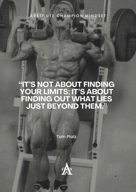 “It’s not about finding your limits; it’s about finding out what lies just beyond them.”- Tom Platz Follow us for more daily quotes and inspirational videos @absolutechampionmindset #tomplatz #motivationalquote #dailyquotes #motivation #inspiration #success #quote #quotes #motivationalquotes #dailymotivation #lifemotivation Tom Platz Motivation, Tom Platz Quotes, Workout Motivation Quotes For Men, Gym Qoutes, Tom Platz, Military Motivation, Bodybuilding Quotes, Mens Fitness Motivation, Success Quote