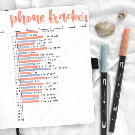 Bujo Phone Tracker, Life Tracker Journal Ideas, Bullet Journal Monthly Tracker Ideas, Bullet Journal Chore Tracker, Bullet Journal Savings Page, Bulet Jernal Ideas, Bujo Screen Time Tracker, Bullet Journal Hobby Tracker, Journaling Tracker Ideas