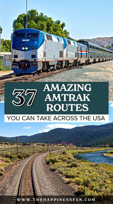 Train Across America, Amtrak Train Travel, World At Night, Train Travel Usa, Amtrak Travel, Train Vacations, Scenic Train Rides, Retirement Travel, Road Trip Places