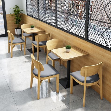 (SP-CS9) Customized and wholesale factory low prices solid wood fast food cafe restaurant tables and chairs https://m.alibaba.com/product/60268009321/(SP-CS9)-Customized-and-wholesale-factory-low.html?__sceneInfo={"cacheTime":"1800000","type":"appDetailShare"} Small Restaurant Tables And Chairs, Chairs For Cafe Coffee Shop, Fast Food Table Design, Restaurant Chair And Table, Wooden Restaurant Chair Design, Coffee Shop Chairs And Tables, Restaurant Tables And Chairs Ideas, Cafe Furniture Ideas, Restaurant Interior Design Creative