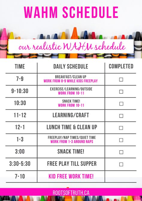 Organisation, Homeschool For Working Moms, Work At Home Mom Schedule, Wfh Mom Schedule, Work From Home Routine Schedule, Work From Home Mom Schedule, Kid Schedule, Mom Daily Schedule, Sahm Tips