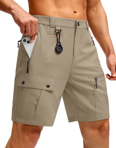 PRICES MAY VARY. 95% Polyester, 5% Spandex Imported Zipper closure Hand Wash Only 6 POCKETS Hiking Cargo Shorts: Crafted of 6 pockets for store various outdoor equipment. 2 front zippered pockets, 2 thigh cargo pockets and 1 back zipper pocket, 1 straight pocket, can be used to carry tactical pen, flashlight and other small items. QUICK DRYING & LIGHTWEIGHT: Made of quick drying and lightweight fabric for deliver maximum breath ability, comfortable and cool, keeping you fresh while hiking or wal Denim Jeans Menswear, Mens Hiking Shorts, Fishing Shop, Tactical Pen, Hiking Shorts, Outdoor Equipment, Cargo Shorts Men, Men Hiking, Shorts For Men