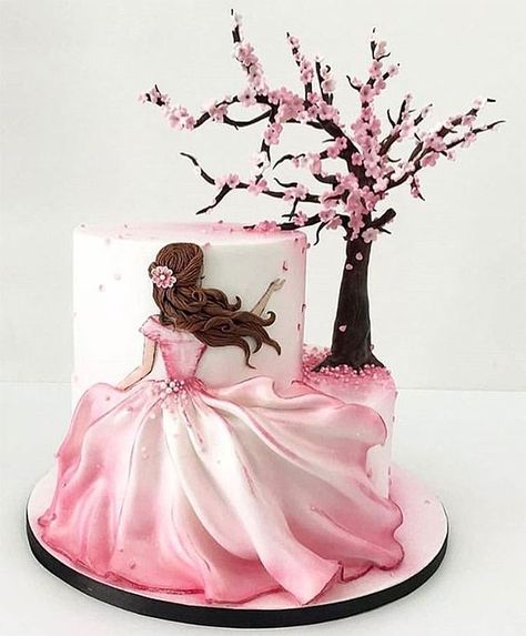 Cake Decorating Stitch, Whimsical Cake, Cinderella Cake, Beautiful Birthday Cakes, Crazy Cakes, Pretty Birthday Cakes, Dress Cake, Cute Birthday Cakes, Cupcake Cake