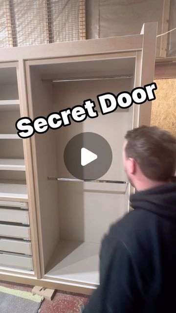 Wardrobe With Secret Door, Master Closet With Secret Room, Hidden Door With Wardrobe, Secret Furniture Hiding Places, Secret Door In Wardrobe, Hide Access Panel Ideas, Secret Room Doors Hidden Passageways, Hidden Storage Closet, Secret Space In Wardrobe