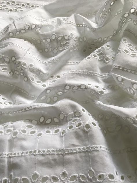 Tela, White Fabric Texture, Boston Design, Types Of Lace, Eyelet Fabric, Bathroom Color, Fabric Textures, Hamptons House, Summer Lace