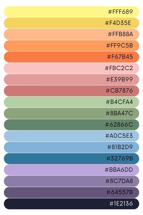 Color Coding Notes, Logo Fleur, Color Design Inspiration, Hex Color Palette, Calendar Organization, Digital Organization, Color Schemes Colour Palettes, Hex Codes, Hex Color Codes