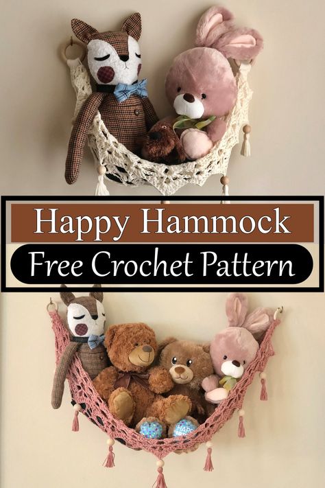 Crochet Pattern Stuffed Animal Hammock, Crochet Wall Hammock Free Pattern, Amigurumi Patterns, Macrame Plush Hammock, Crochet Net Storage, Crochet Teddy Hammock Free Pattern, Crochet Storage Hammock Free Pattern, Crochet Stuffed Animal Storage, Stuffed Animal Hammock Crochet Pattern