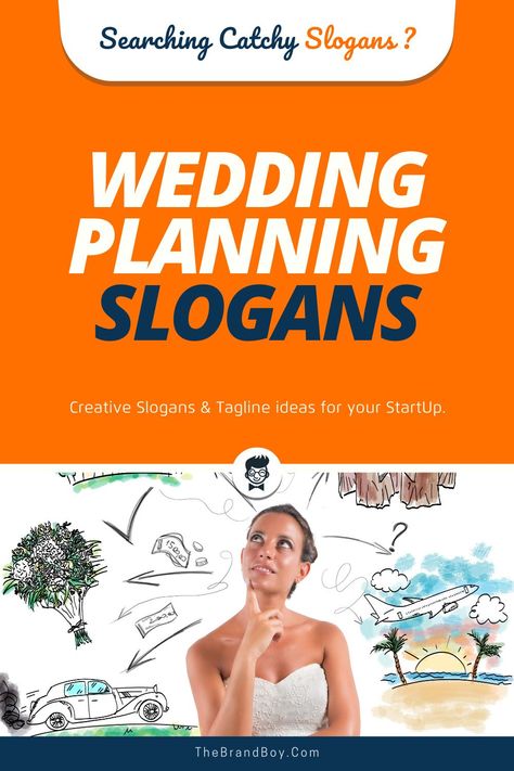 Starting a Wedding Planning Business is a wonderful way to spend your to manage the best Moments. #BusinessSlogans #Slogans&Taglines #CatchySlogans #CatchyTaglines #SmallBusinessSlogans #WeddingPlanningSlogans Wedding Taglines, Wedding Slogans, Beauty Slogans, Wedding Titles, Marketing Slogans, Wedding Planer, Business Slogans, Wedding Planning Business, Cool Slogans