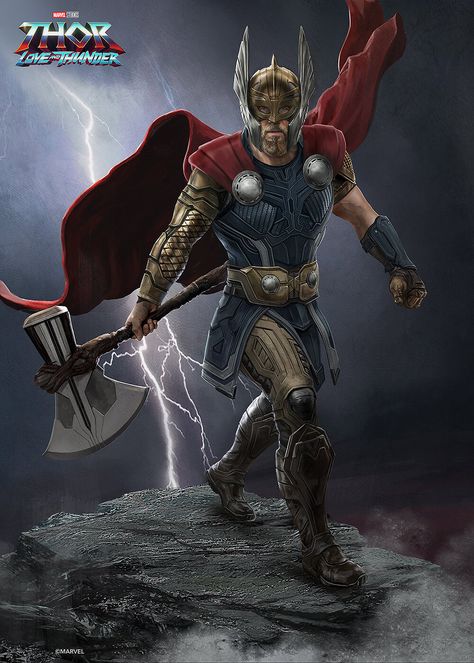 ArtStation - Thor : Love and Thunder / Thor concept Thor Mcu Art, Sakaar Thor Ragnarok, Thor Concept Art Character Design, Thor Suit Concept Art, Thor Love And Thunder Concept Art, Thor Suit, Thor Concept Art, Love And Thunder Thor, Ryan Meinerding