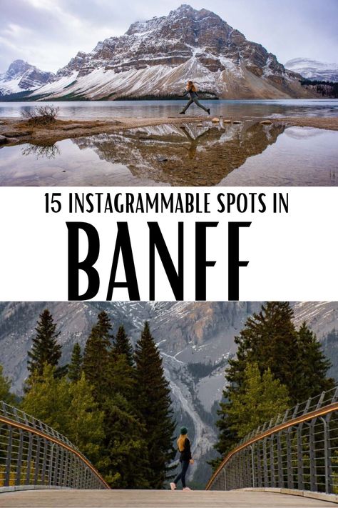 15 of the best photogrpahy places in Banff Canada. These places will blow you away!! For sure the most instagrammable places in Banff! Everything you need to know to find the most magical places in Banff. Banff travel guide, most beautiful places in banff, most instagrammable places in banff Nature, Banff Canada Photography, Best Canada Vacation, Banff Inspo Pics, Lake Louise Photo Ideas, Banff In May, Banff Picture Ideas, Banff Outfits, Banff Aesthetic