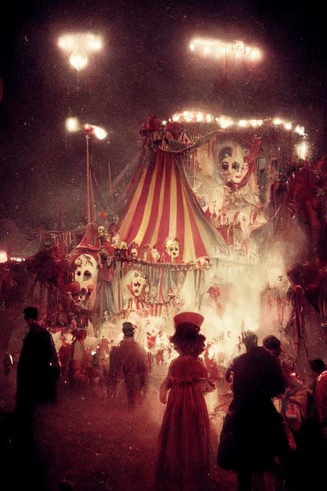 1970s Carnival unknown location Carnival Dark Aesthetic, Circus Vintage Aesthetic, Circus Romance Aesthetic, Gothic Carnival Aesthetic, Horror Carnival Aesthetic, Horror Circus Aesthetic, Vintage Carnival Aesthetic, Halloween Carnival Aesthetic, Creepy Carnival Aesthetic