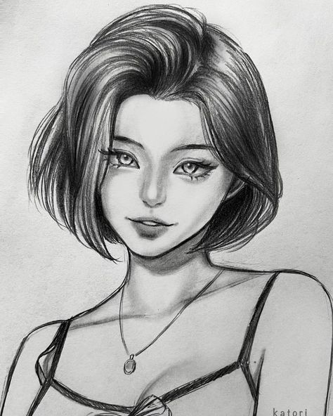 Katori 🍜 on Instagram: “I love short hairstyle <3 @jeilalou • • • • • #shorthairstyle #jeiladizon #fypシ #fyp #sketch #sketchbook #sketching #drawing #artsketch…” Short Hair Drawing, Realistic Hair Drawing, Hair Cut Guide, Pencil Sketches Easy, Wolf Haircut, Natural Braided Hairstyles, Drawing Hair Tutorial, Hair Illustration, Seni Dan Kraf