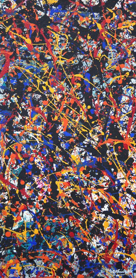 Summer Rhythm - Bright abstract painting in Jackson Pollock style Primary Colour Art, Colour Full Wallpaper, Abstract Painting Wallpaper, Summer Rhythm, Chaos Painting, Colourful Abstract Painting, Jackson Pollock Art, Action Art, Pollock Paintings