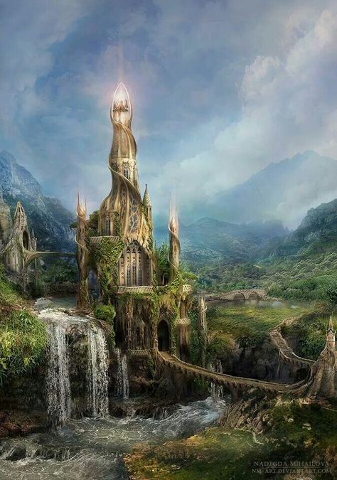 Mystical Castle Fasad Design, Fantasy Castle, Fantasy City, World Of Fantasy, Fantasy Setting, Fantasy Places, A Castle, Arte Fantasy, Fantasy Inspiration